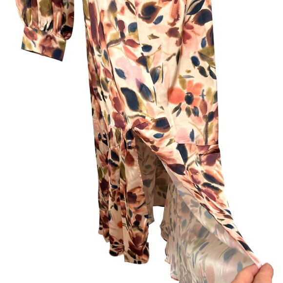 Lost + Wander Thea One-Shoulder Cream Floral Maxi Dress With Tie Waist S - Picture 3 of 6